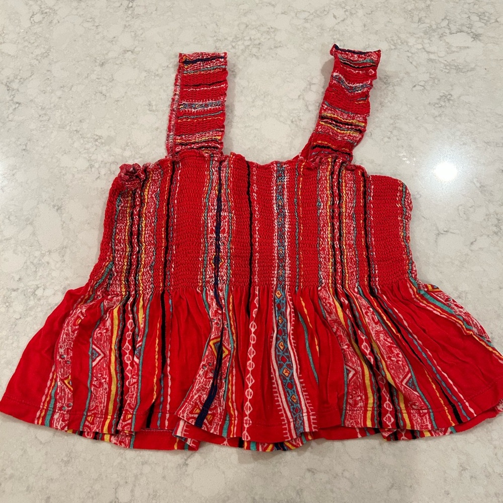 Colorful Bohemian Red Top from Anthropologie